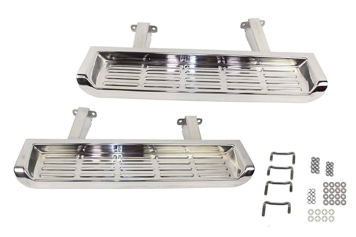 Kentrol 30518 Side Steps Pair for 2002-2006 Jeep Wrangler TJ - Polished Silver