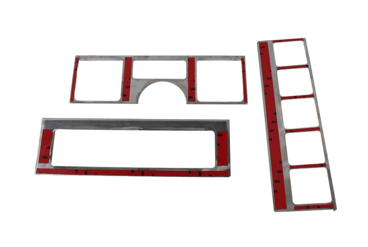 Kentrol 30519 Dash Overlay Set 3 Piece for 1987-1995 Jeep Wrangler YJ - Polished Silver