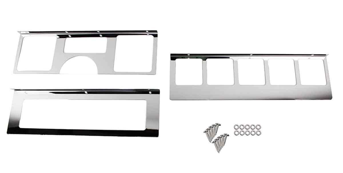 Kentrol 30519 Dash Overlay Set 3 Piece for 1987-1995 Jeep Wrangler YJ - Polished Silver