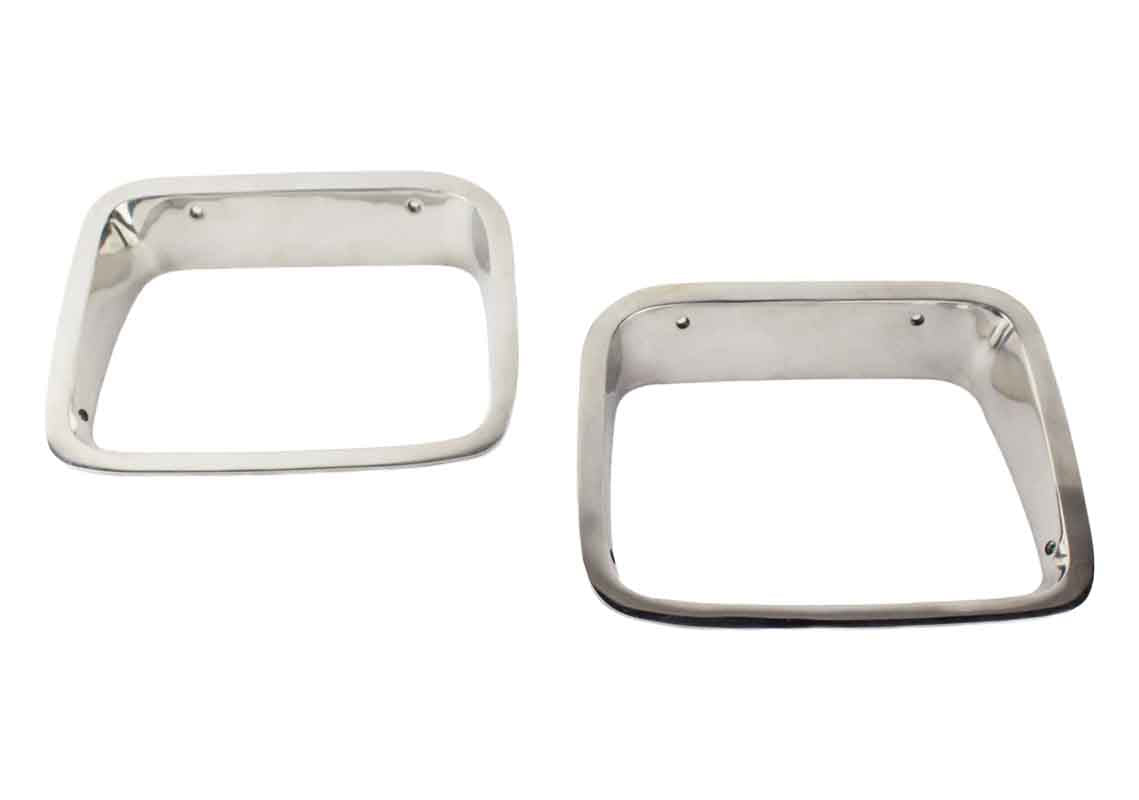 Kentrol 30536 Headlight Bezels Pair for 1987-1995 Jeep Wrangler YJ - Polished Silver