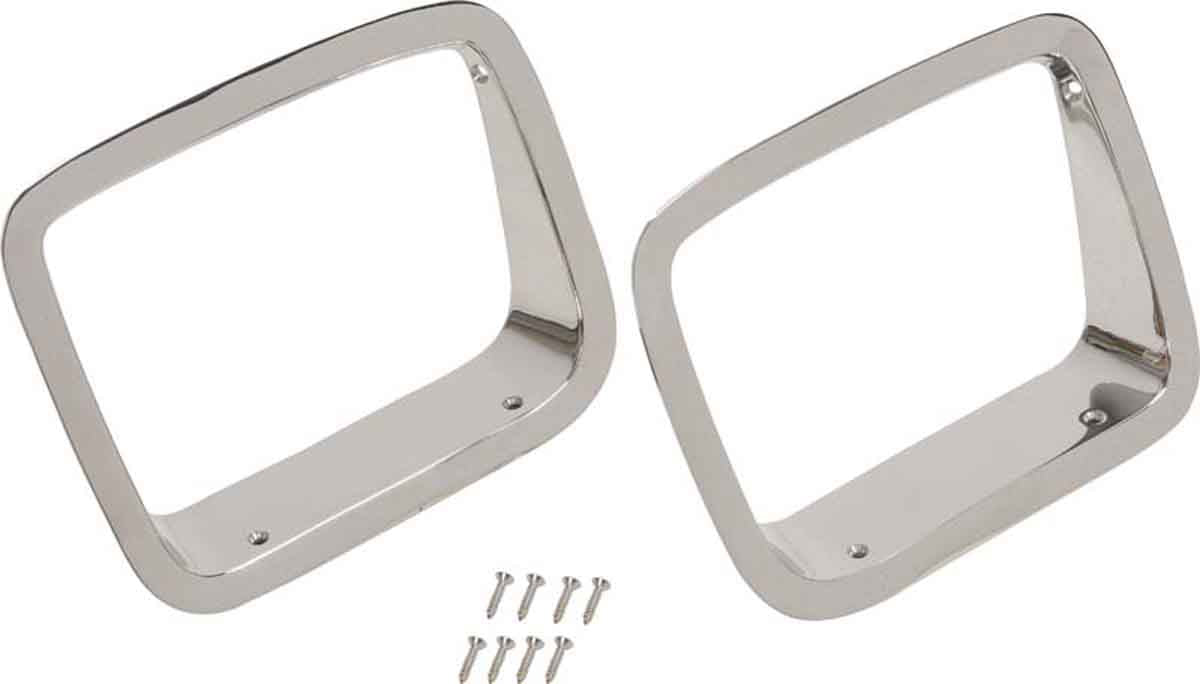 Kentrol 30536 Headlight Bezels Pair for 1987-1995 Jeep Wrangler YJ - Polished Silver