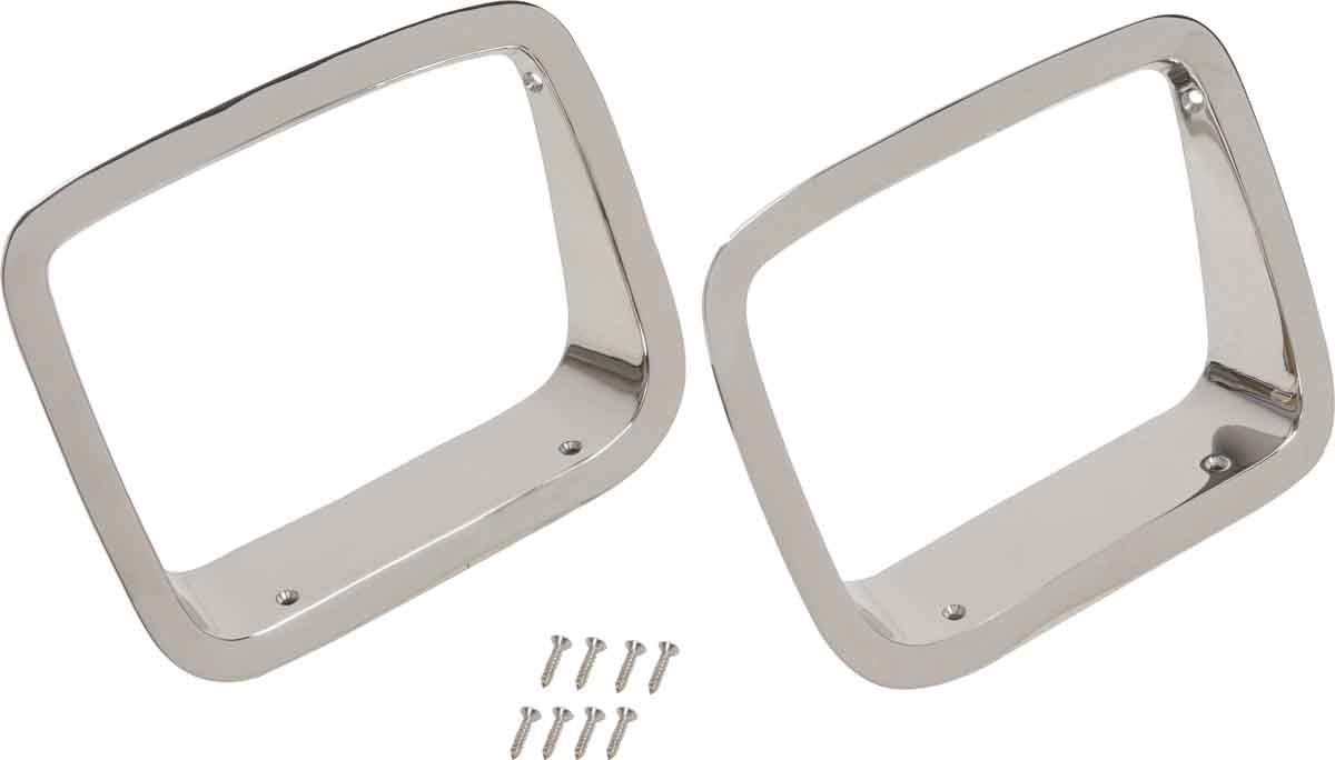 Kentrol 30536 Headlight Bezels Pair for 1987-1995 Jeep Wrangler YJ - Polished Silver