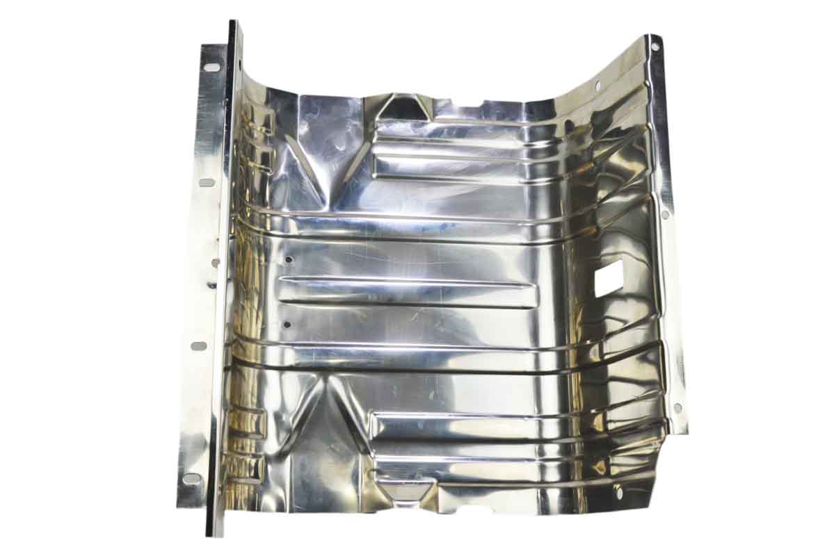 Kentrol 30539 Gas Tank Skid Plate with Strap for 1976-1990 Jeep CJ Wrangler YJ - Polished Silver