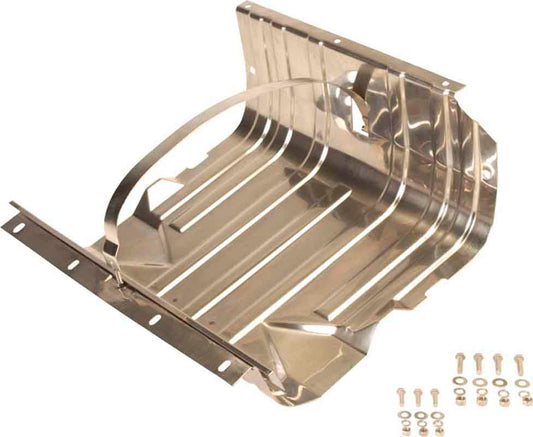 Kentrol 30539 Gas Tank Skid Plate with Strap for 1976-1990 Jeep CJ Wrangler YJ - Polished Silver