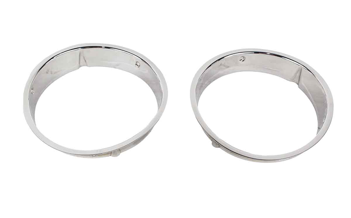 Kentrol 30543 Headlight Bezels Pair for 1997-2006 Jeep Wrangler TJ LJ - Polished Silver