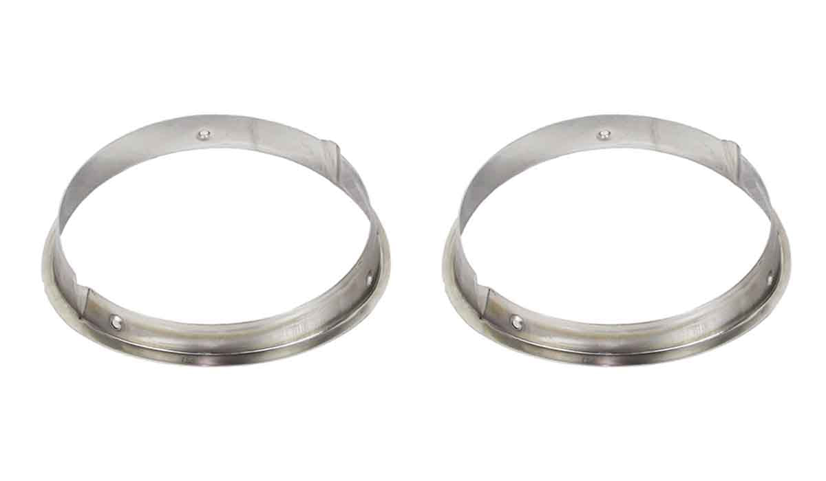 Kentrol 30543 Headlight Bezels Pair for 1997-2006 Jeep Wrangler TJ LJ - Polished Silver