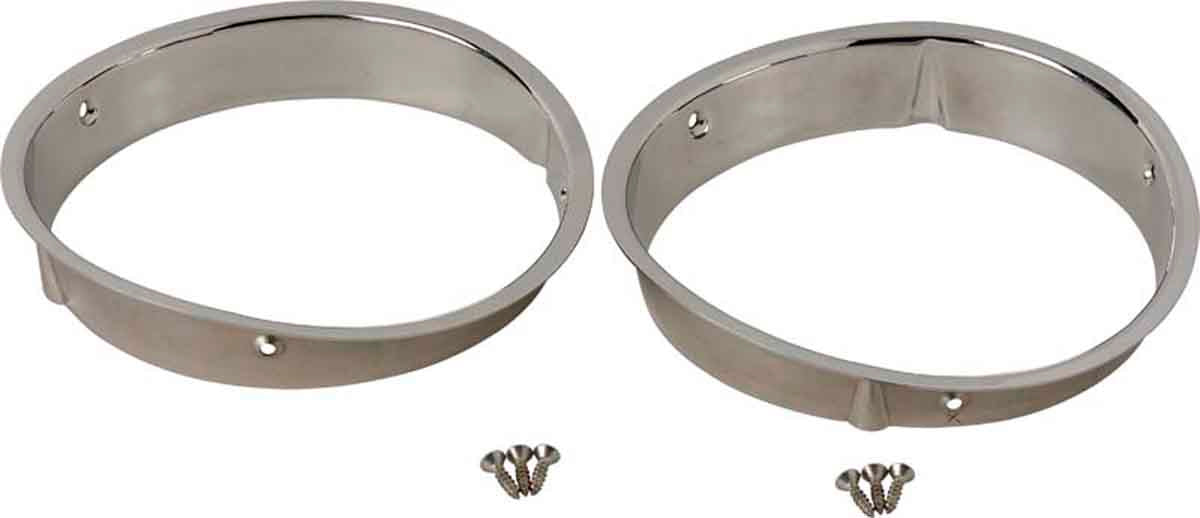 Kentrol 30543 Headlight Bezels Pair for 1997-2006 Jeep Wrangler TJ LJ - Polished Silver