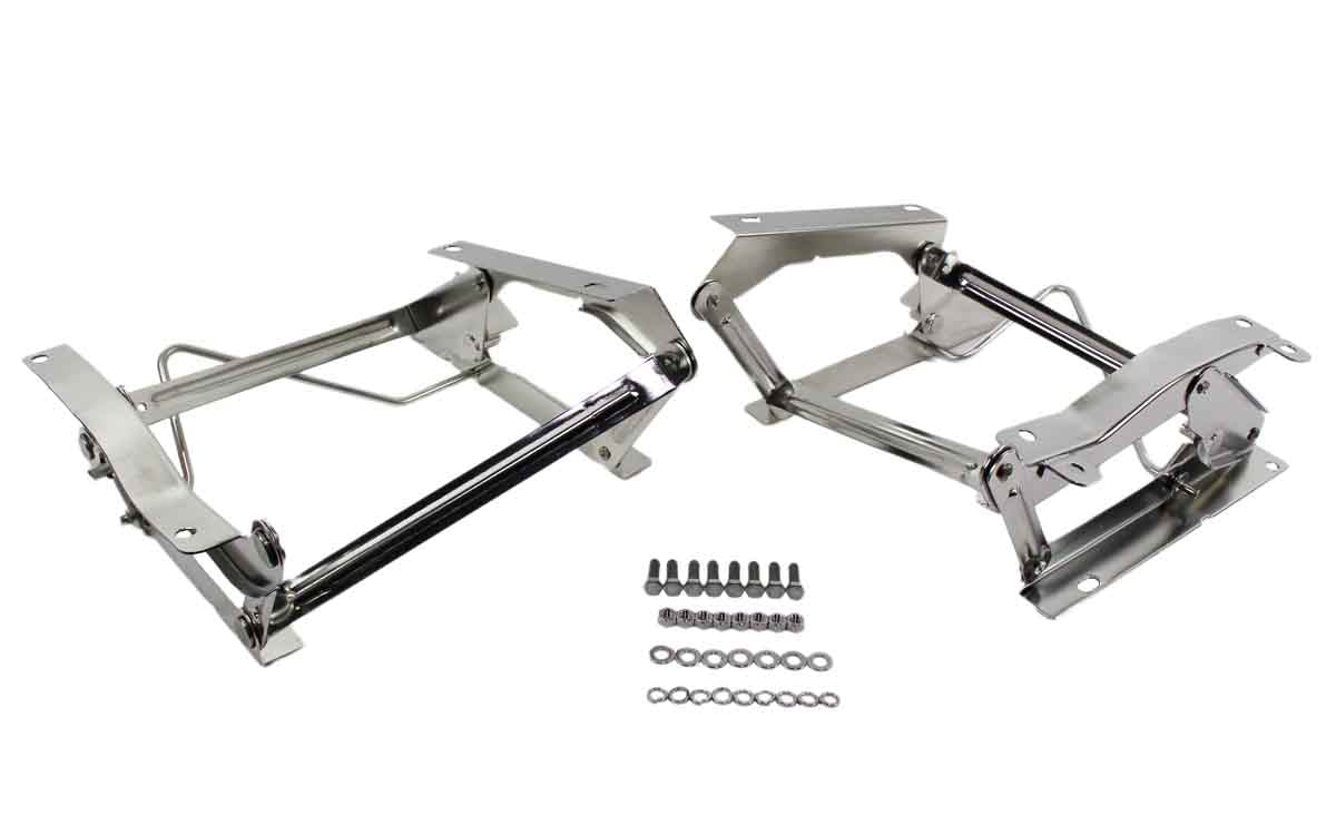 Kentrol 30552 Seat Pedestals Pair for 1976-1990 Jeep CJ Wrangler YJ - Polished Silver