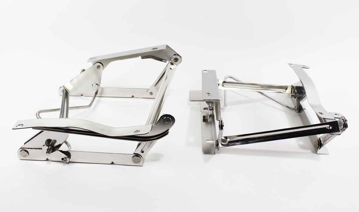 Kentrol 30552 Seat Pedestals Pair for 1976-1990 Jeep CJ Wrangler YJ - Polished Silver