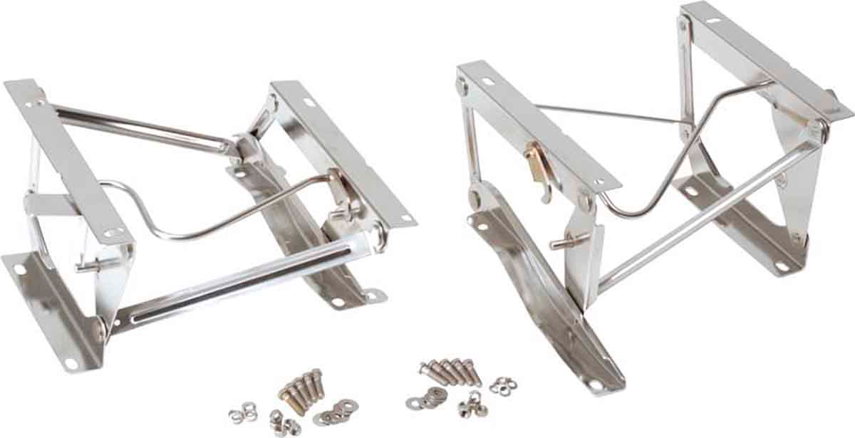 Kentrol 30552 Seat Pedestals Pair for 1976-1990 Jeep CJ Wrangler YJ - Polished Silver