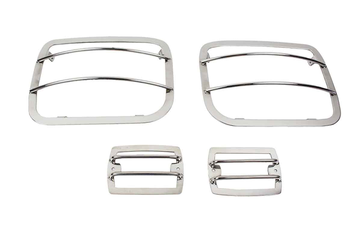 Kentrol 30558 Light Guard Set 4 Piece for 1987-1995 Jeep Wrangler YJ - Polished Silver