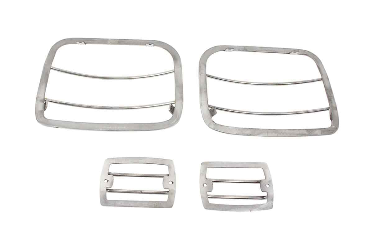 Kentrol 30558 Light Guard Set 4 Piece for 1987-1995 Jeep Wrangler YJ - Polished Silver
