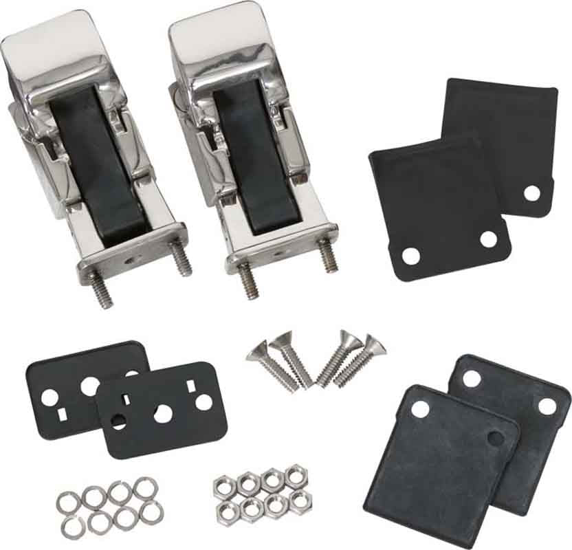 Kentrol 30570 Hood Kit with TJ Style Hood Catch for 1978-1995 Jeep CJ Wrangler YJ - Polished Silver