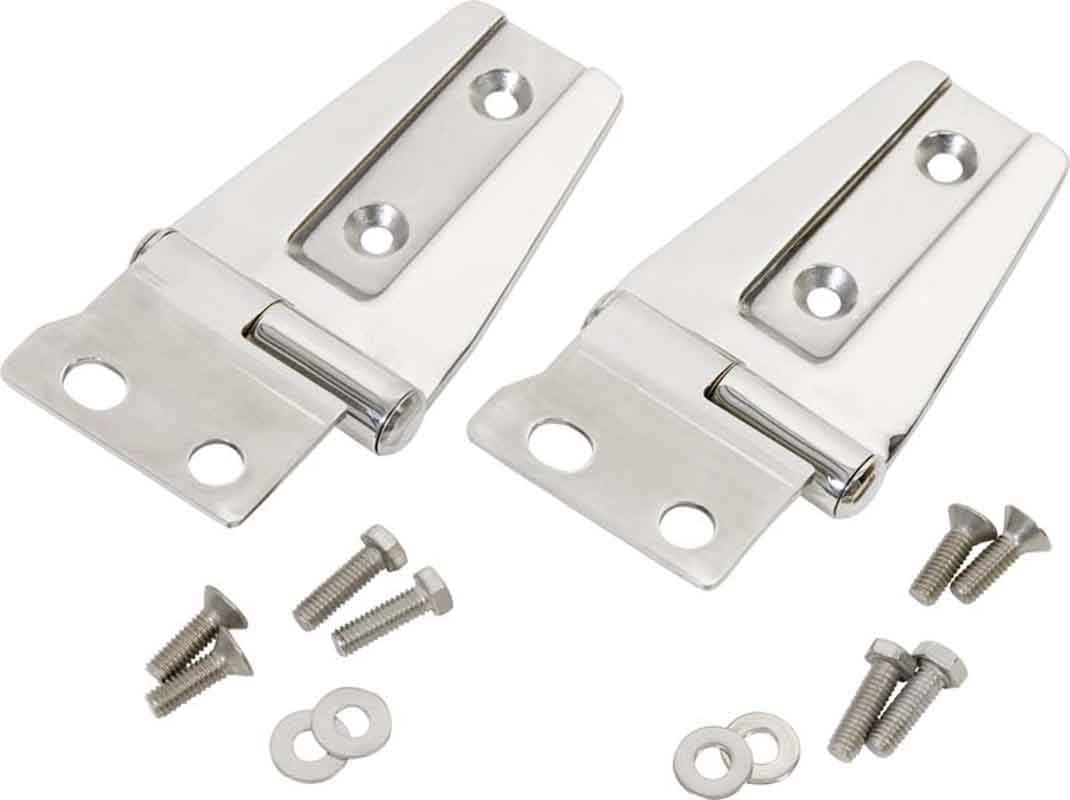 Kentrol 30572 Hood Hinge Pair for 2007-2018 Jeep Wrangler JK - Polished Silver