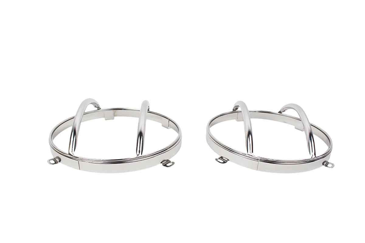 Kentrol 30573 Euro Headlight Guards Pair for 2007-2018 Jeep Wrangler JK - Polished Silver