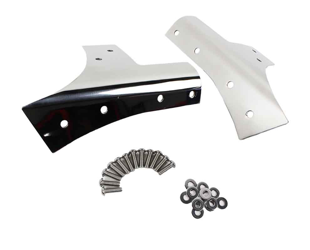 Kentrol 30574 Windshield Supports Pair for 2007-2018 Jeep Wrangler JK - Polished Silver