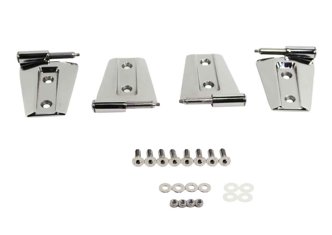 Kentrol 30575 Door Hinge Set 4 Piece for 2007-2018 Jeep Wrangler JK 2-Door - Polished Silver