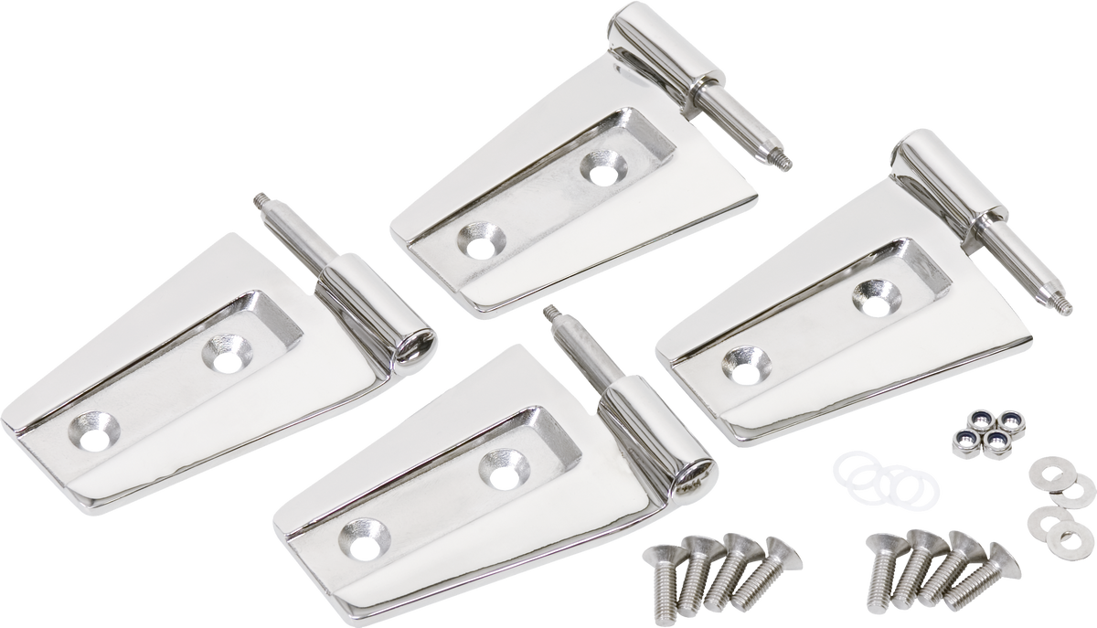 Kentrol 30575 Door Hinge Set 4 Piece for 2007-2018 Jeep Wrangler JK 2-Door - Polished Silver