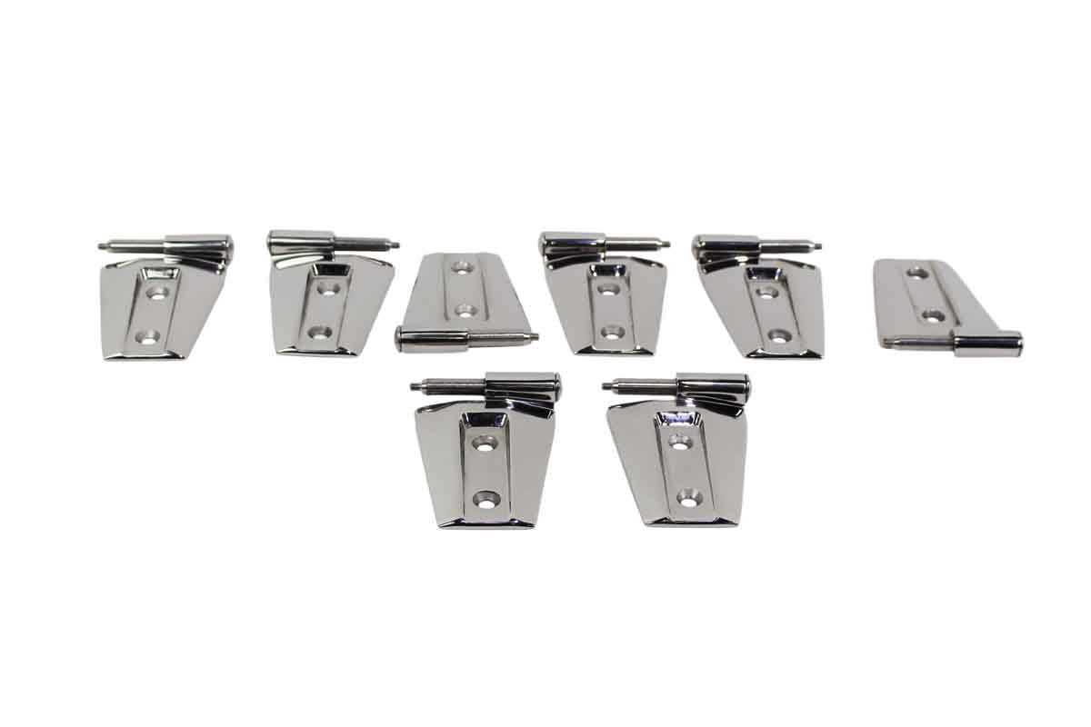 Kentrol 30576 Door Hinge Set 8 Piece for 2007-2018 Jeep Wrangler JKU 4-Door - Polished Silver