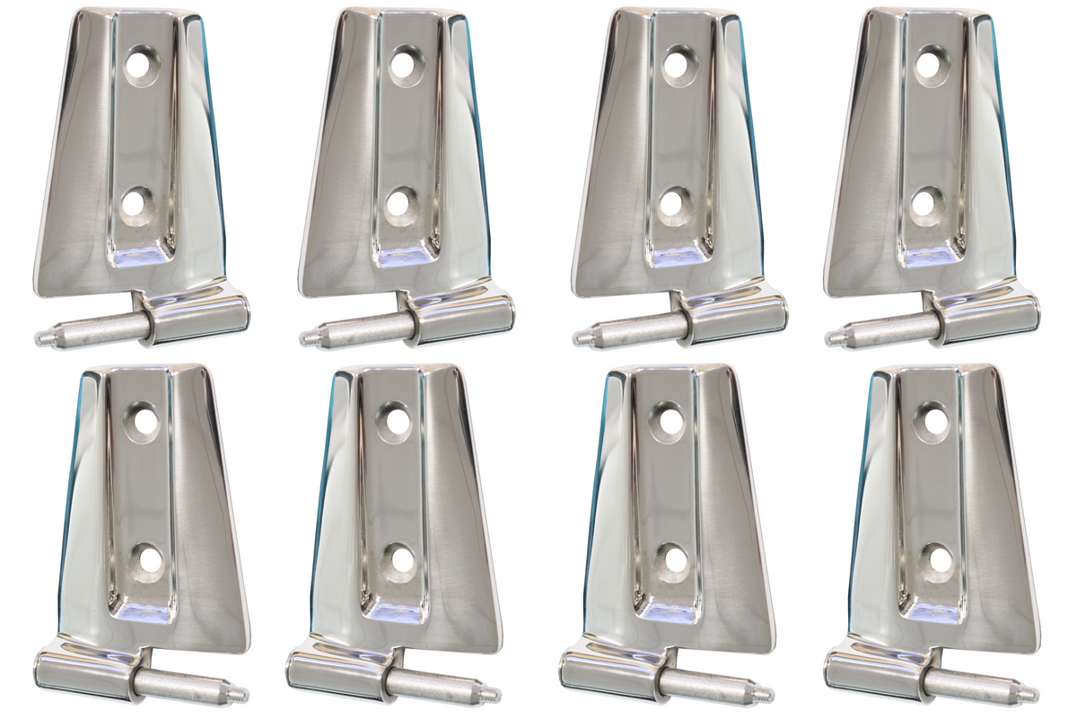 Kentrol 30576 Door Hinge Set 8 Piece for 2007-2018 Jeep Wrangler JKU 4-Door - Polished Silver