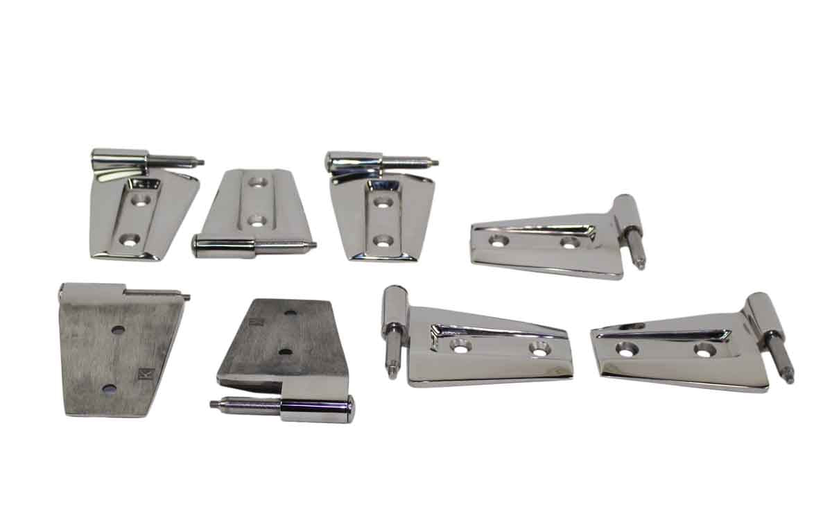Kentrol 30576 Door Hinge Set 8 Piece for 2007-2018 Jeep Wrangler JKU 4-Door - Polished Silver