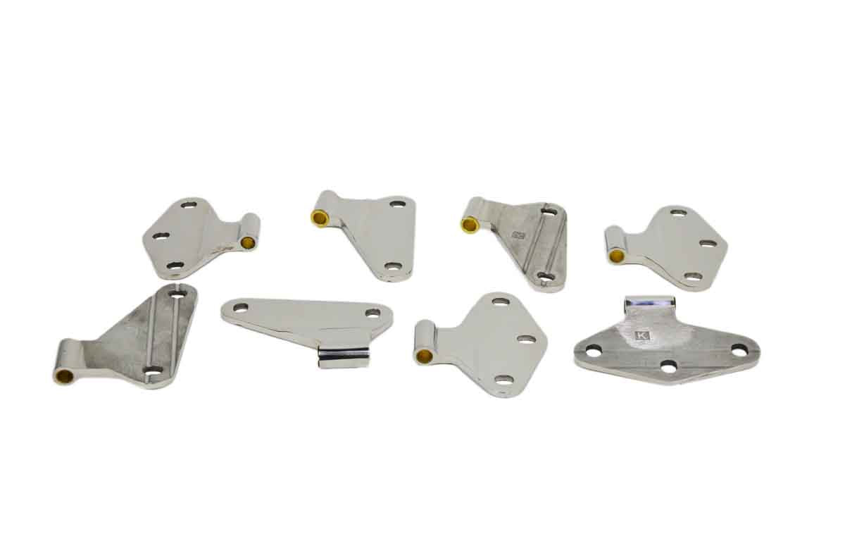 Kentrol 30581 Body Door Hinge Set 8 Piece for 2007-2018 Jeep Wrangler JKU 4-Door - Polished Silver