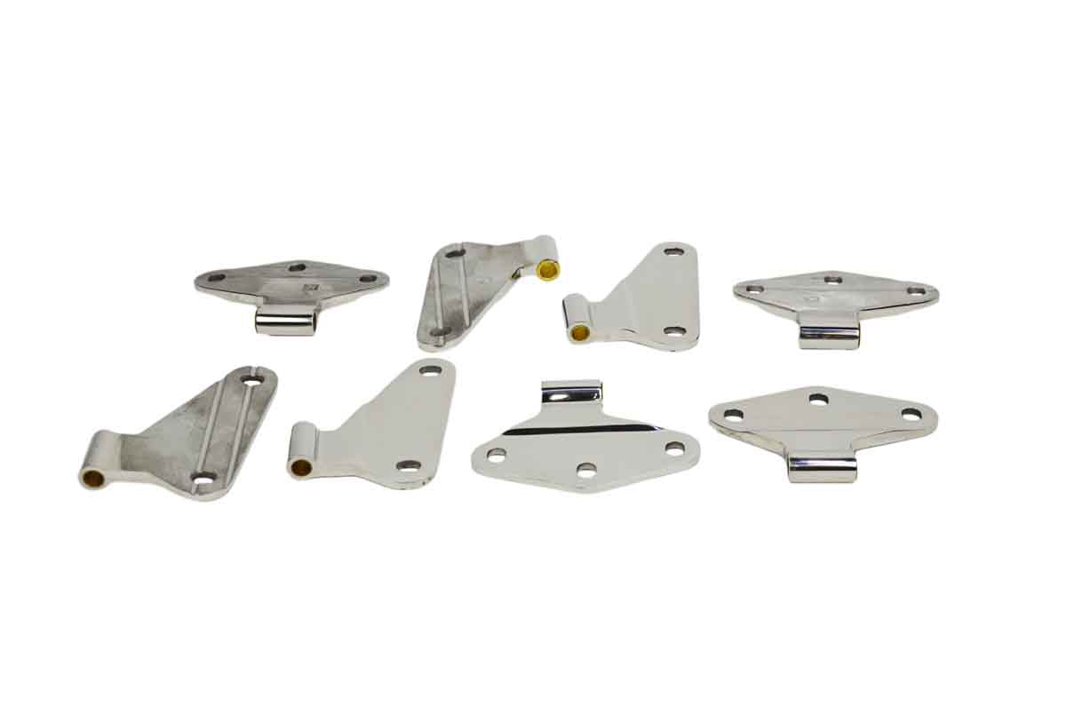 Kentrol 30581 Body Door Hinge Set 8 Piece for 2007-2018 Jeep Wrangler JKU 4-Door - Polished Silver