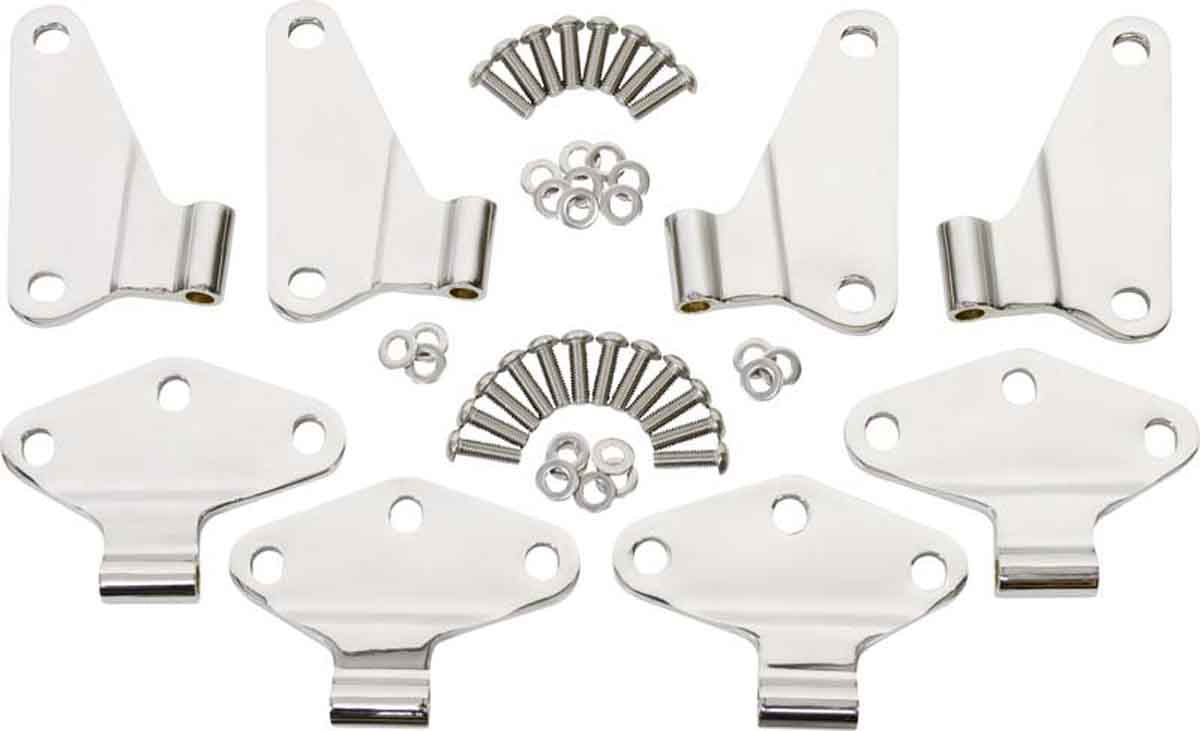 Kentrol 30581 Body Door Hinge Set 8 Piece for 2007-2018 Jeep Wrangler JKU 4-Door - Polished Silver
