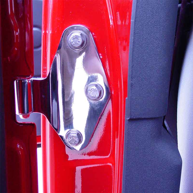 Kentrol 30581 Body Door Hinge Set 8 Piece for 2007-2018 Jeep Wrangler JKU 4-Door - Polished Silver