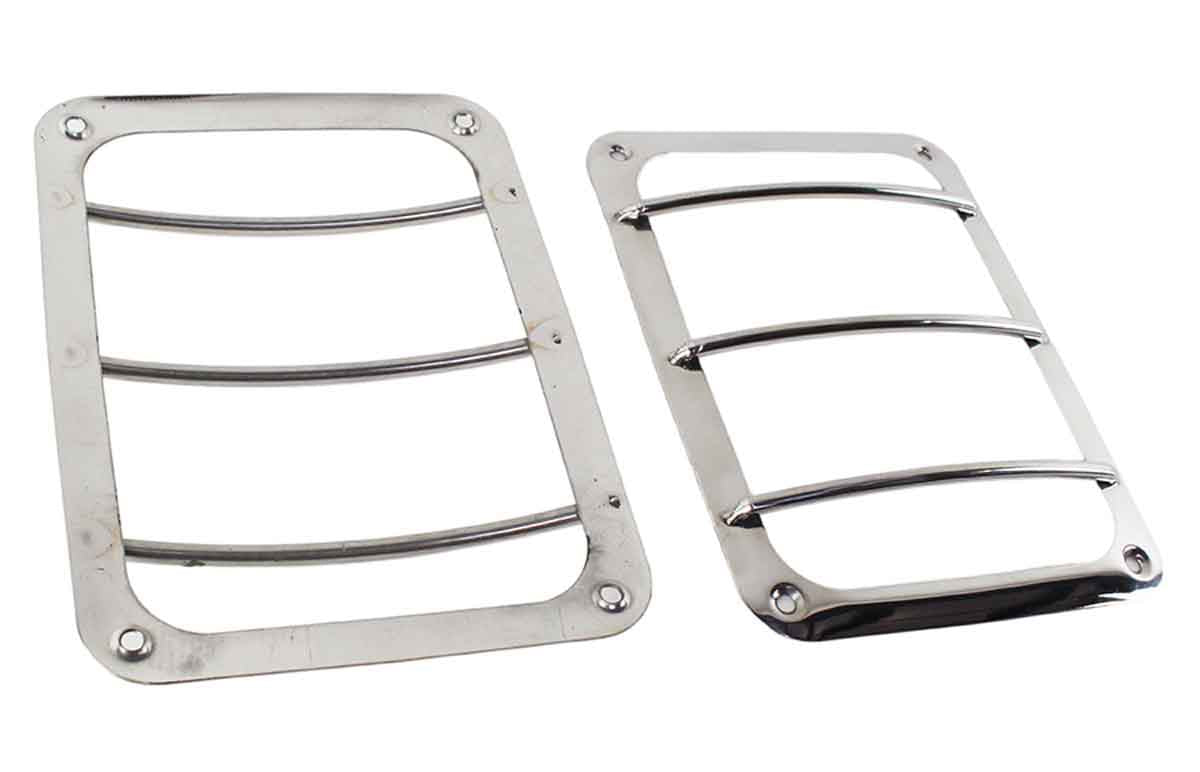 Kentrol 30582 Taillight Guards Pair for 2007-2018 Jeep Wrangler JK - Polished Silver