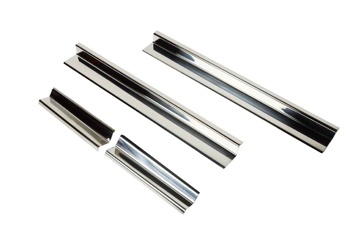 Kentrol 30585 Entry Guards 4 Piece for 2007-2018 Jeep Wrangler JKU 4-Door - Polished Silver