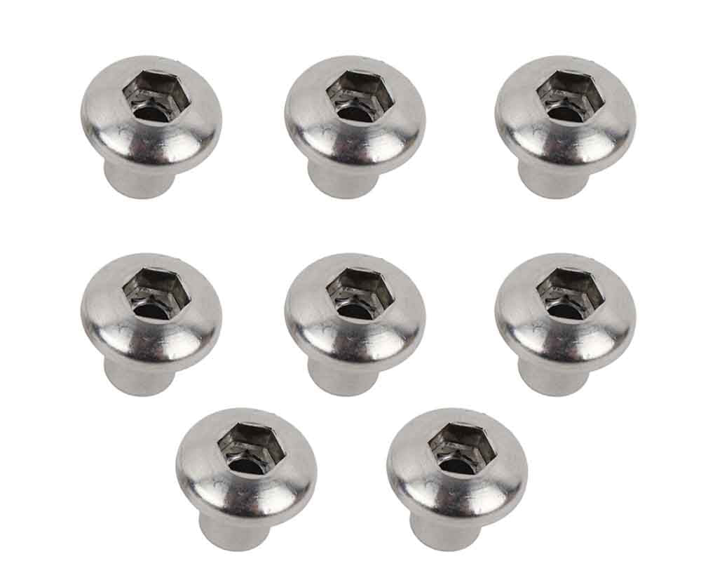 Kentrol 30712 Anti-Theft Door Hinge Nuts for 2007-2018 Jeep Wrangler JKU 4-Door - Polished Silver
