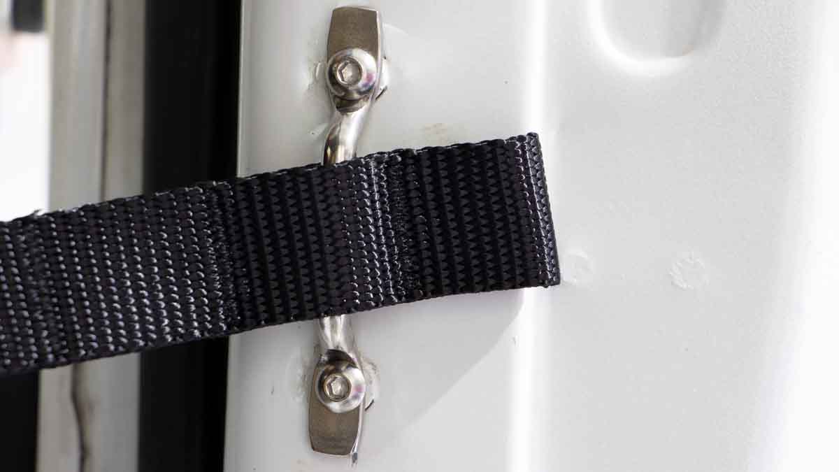 Kentrol 30725 Door Strap Kit for 1976-1995 Jeep CJ7 Wrangler YJ - Polished Silver