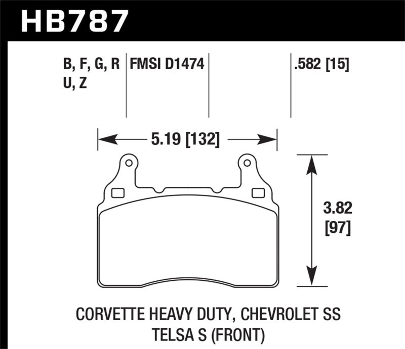 Hawk Performance HB787G.582 DTC-60 Motorsport Brake Pads