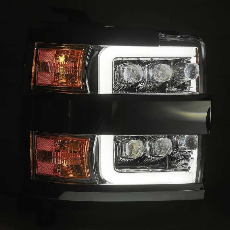 AlphaRex 880229 15-18 Chevrolet 2500 HD NOVA LED Projector Headlight Plank Style Jet Black w/Activation Light/Sequential Signal/DRL