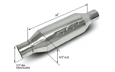 SLP LoudMouth II 2.5in Bullet-Type Muffler Polished Stainless Each