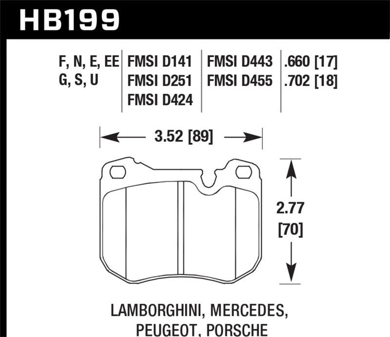 Hawk Performance HB199G.702 DTC-60 Motorsport Brake Pads