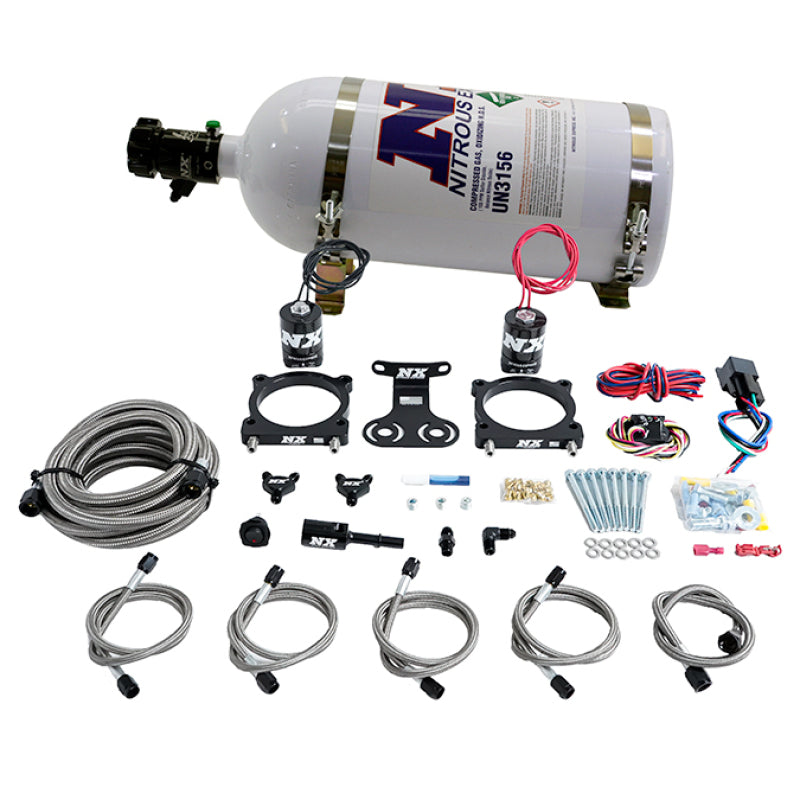 Nitrous Express Dual Throttle Body Plate w/10lb Bottle for 24+ Ford Mustang 5.0L