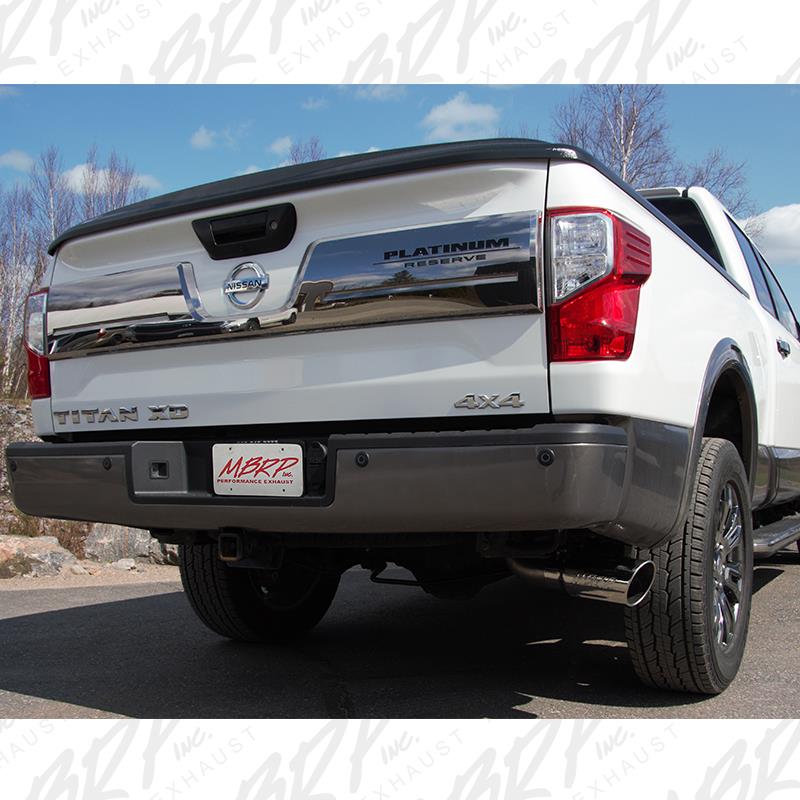 MBRP 16-19 Nissan Titan XD 5.0L 4in Filter Back Alum Exhaust