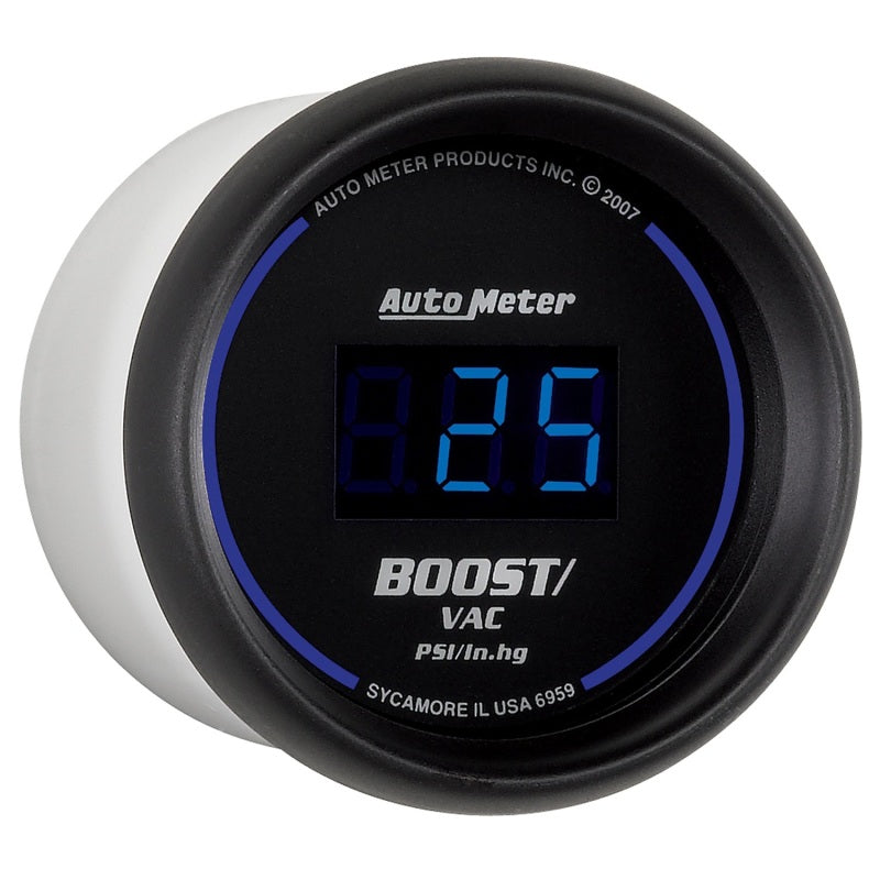 AutoMeter 6959 Cobalt Digital 52.4mm Black Vacuum/Boost Gauge