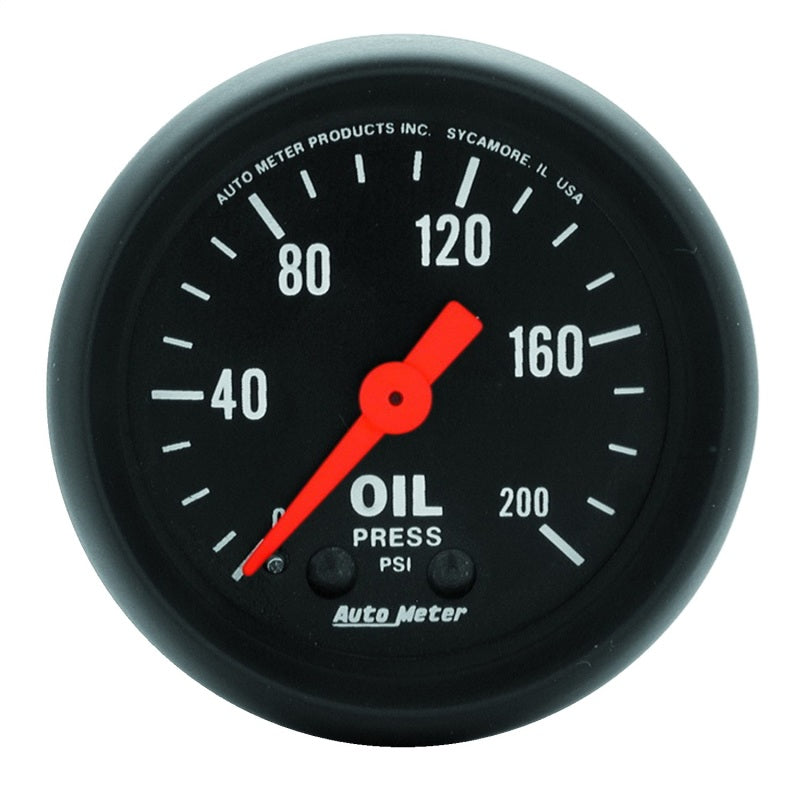 AutoMeter 2605 Z Series 52mm 0-200 PSI Mechanical Oil Pressure Gauge