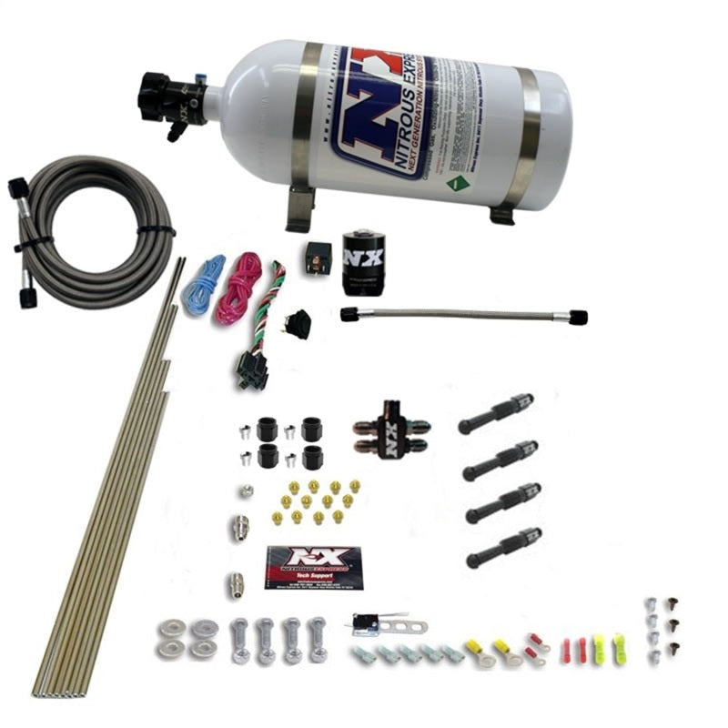 Nitrous Express Dry Direct Port Nitrous Kit 4 Cyl w/10lb Bottle 93046-10