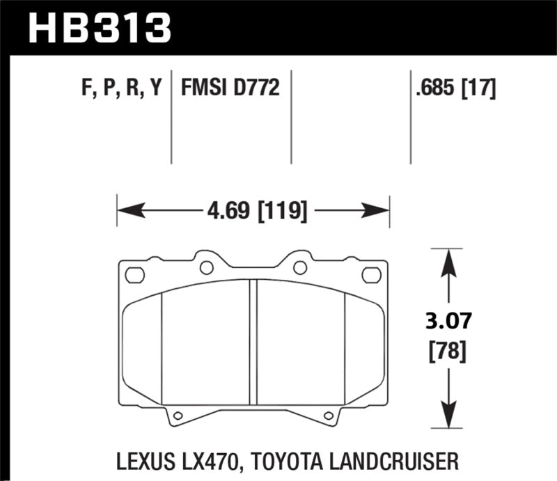 Hawk Performance HB313P.685 Super Duty Street Brake Pads