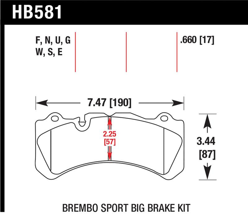 Hawk Performance HB581G.660 Disc Brake Pad, Front