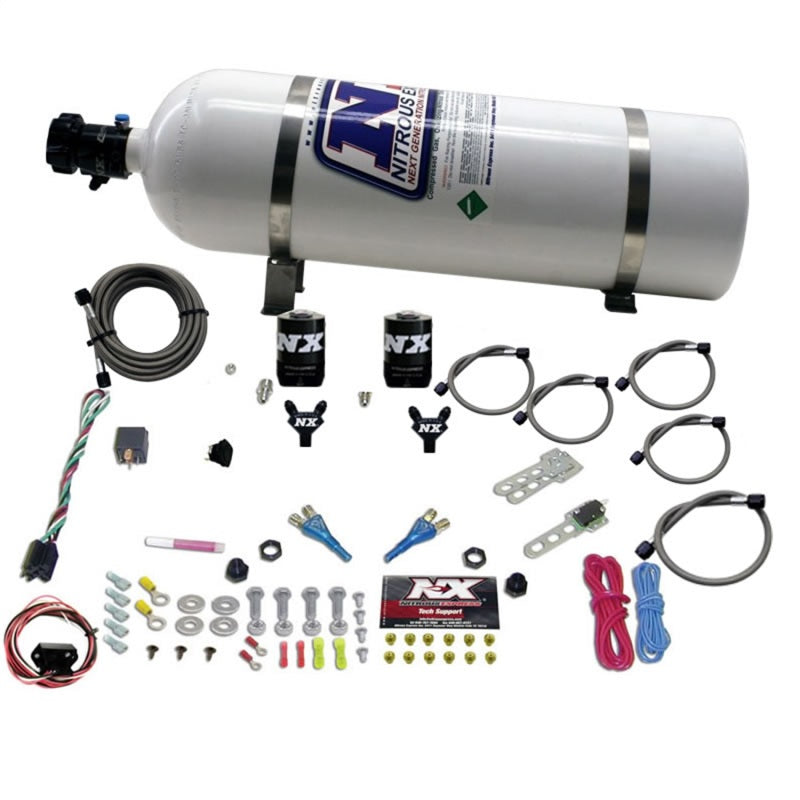 Nitrous Express Dual Nozzle (35-150HP) w/15lb Bottle for 03-18 Nissan 350Z/370Z