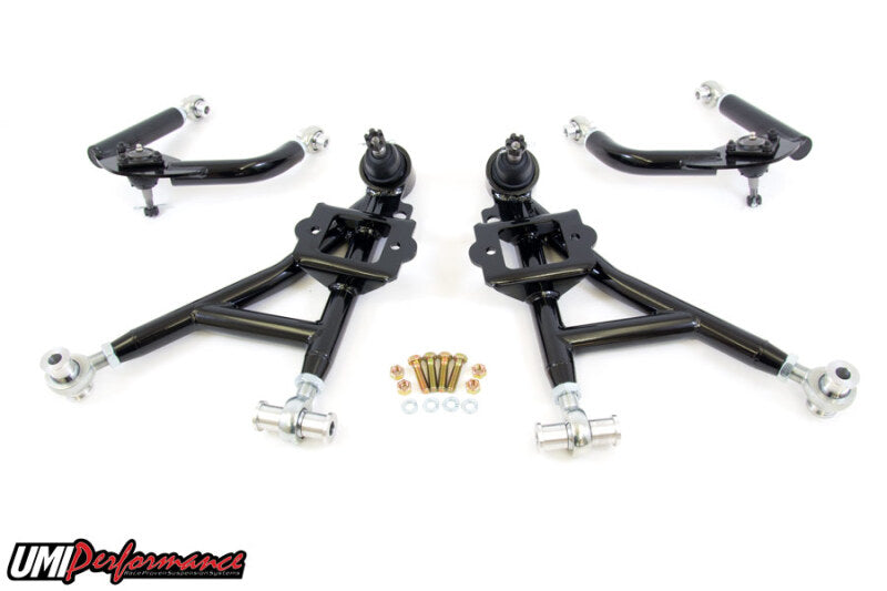 UMI Performance 230010-B Front A-Arms Adjustable Drag Black for 1993-2002 F-Body