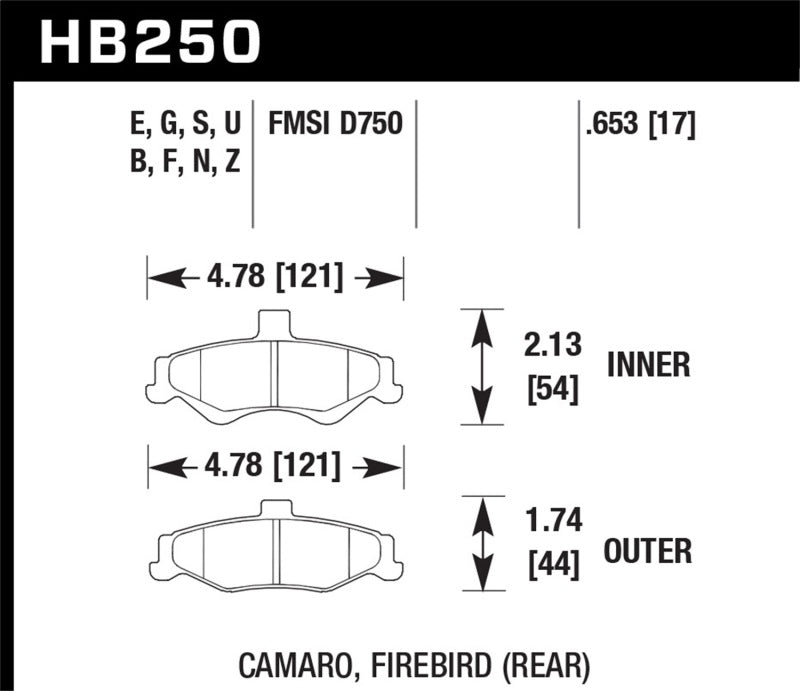 Hawk Performance HB250S.653 HT-10 Motorsport Brake Pads
