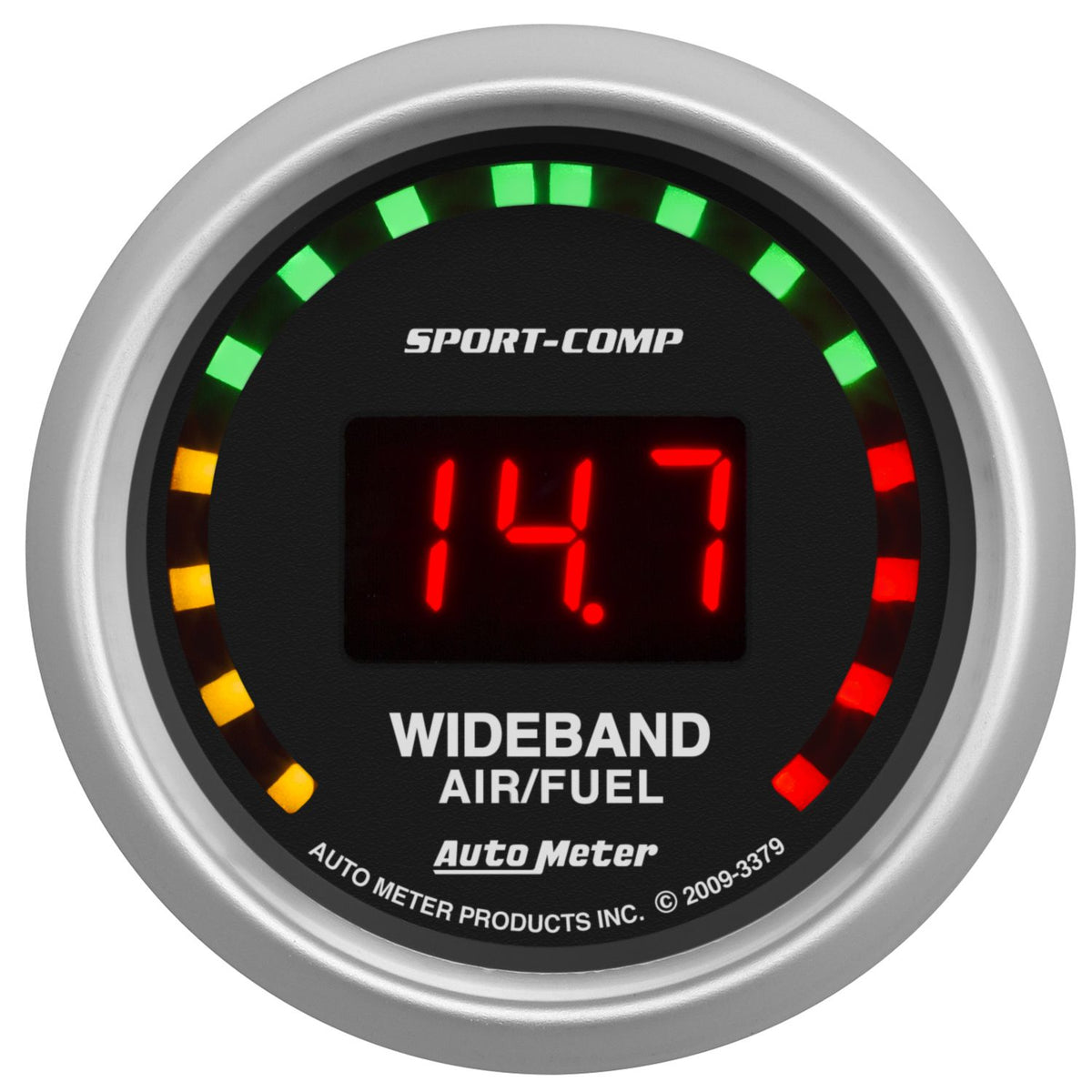 AutoMeter 3379 Sport-Comp 52mm Digital Wideband Air/Fuel Ratio Street Gauge