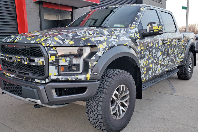Rally Armor Mud Flaps - 2017-2020 Ford F-150 - RAL UR Blk Flap/Dark Grey Logo - #MF53-UR-BLK/DGRY