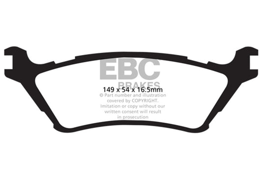 EBC 15+ Ford F150 2.7 Twin Turbo (2WD) Extra Duty Rear Brake Pads ED91891